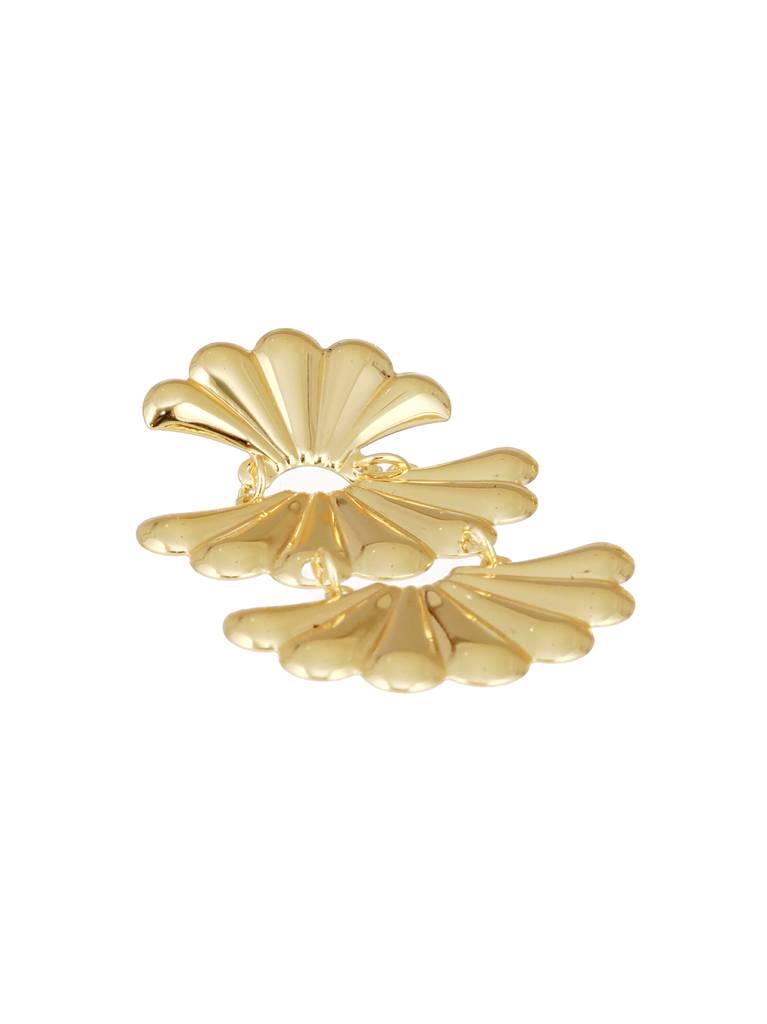 Anti-Tarnish Gold Plated Shell Shaped Drop Earrings : STER8172