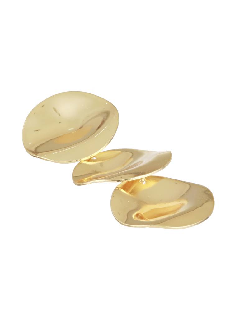 Anti-Tarnish Gold Plated Hammered Statement Dropdown Earrings : STER8173