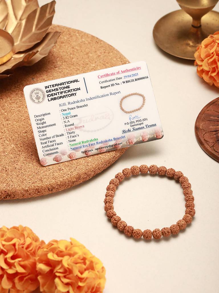 Original Rudraksha Spiritual Protection & Meditation Bracelet For Men & Women : STBR8204