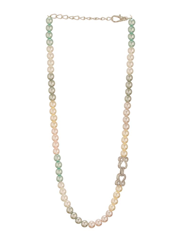 Single String Pearl Beads Designer Statement Necklace & Chain : STNK8212