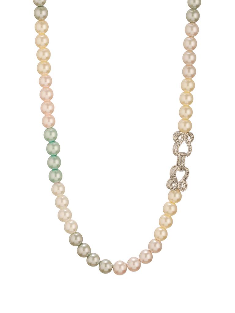 Single String Pearl Beads Designer Statement Necklace & Chain : STNK8212