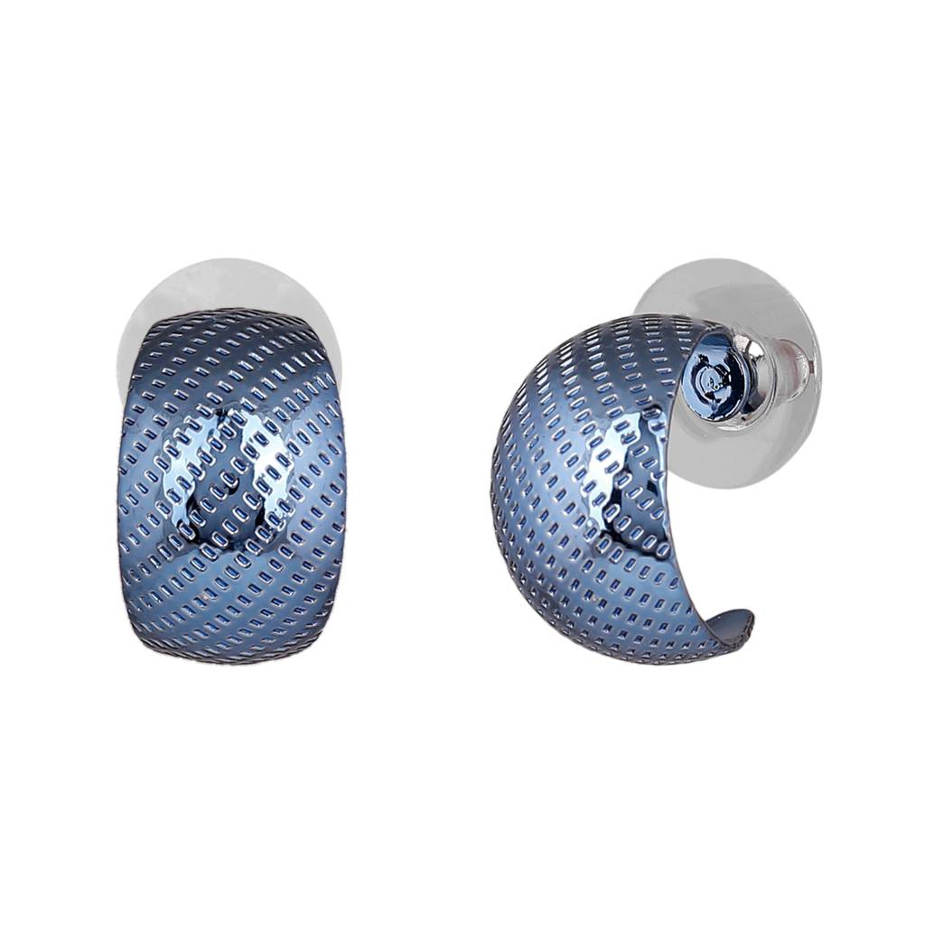 Estele Fashion Earrings For Women And Girls Latest Stylish Medium Metallic Half Hoop Earrings Party/Office Wear  : 800702-BLER