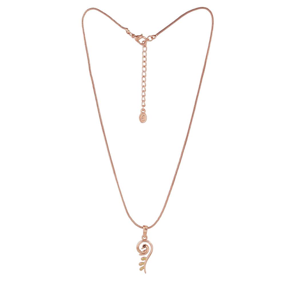 Estele Rose Gold Plated Peacock Shaped Locket Pendant With Chain For Girls & Women : 895-RGPENDANT
