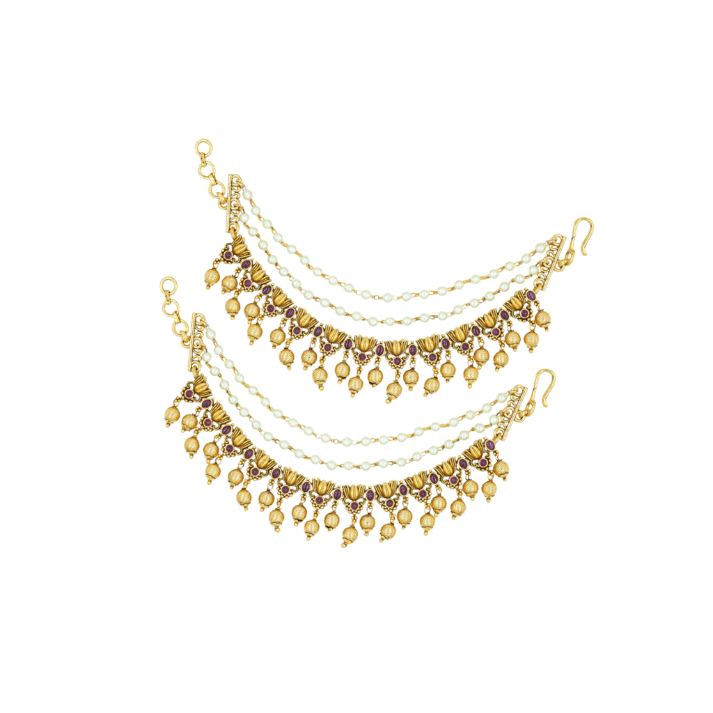 Classic South Indian Temple Jewellery Ear Chain | Premium Antique Finish : N-753