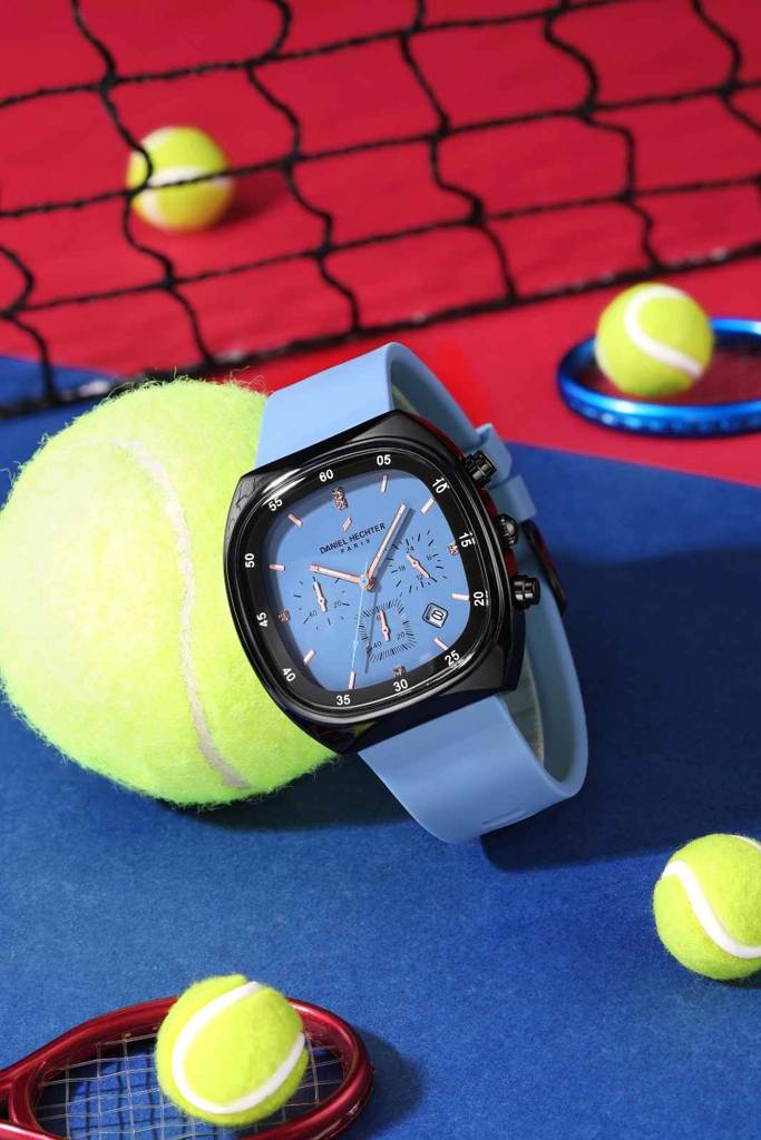 Daniel Hechter Paris Bercy Collection Modern Multi Functional Watch For Men With Square Dial And Silicon Band-Dhm : DHM1001-10