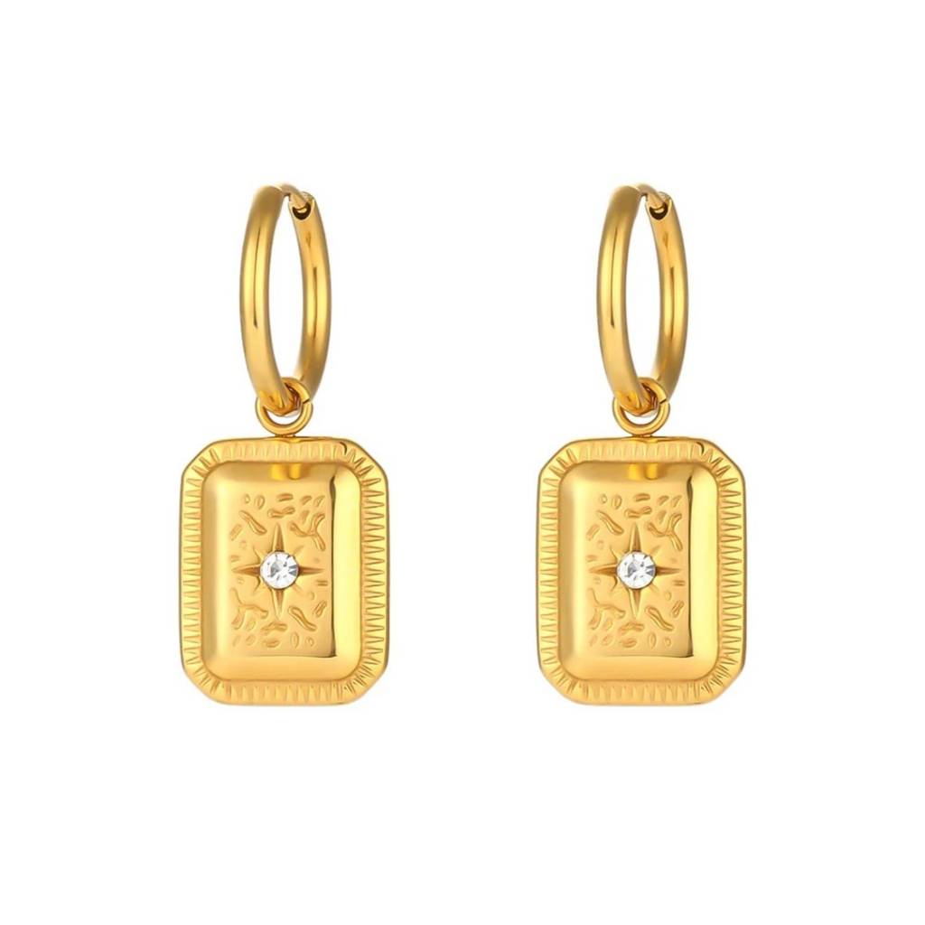 18Kt Gold Plated North Star Drops, Tara