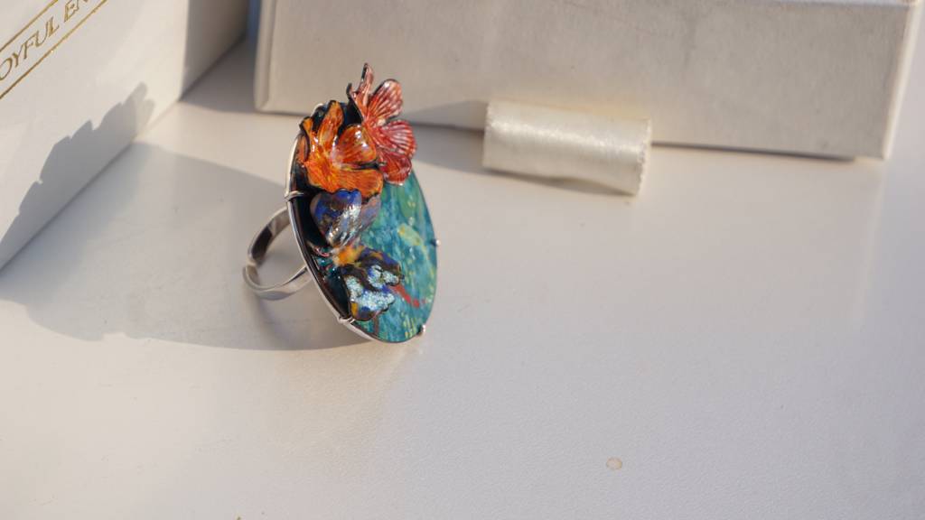 Garden Pond Enamel Ring : TJE50001R