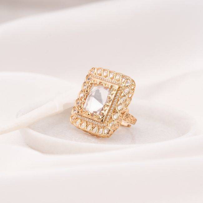 Zika Square Polki Ring : PA-80P