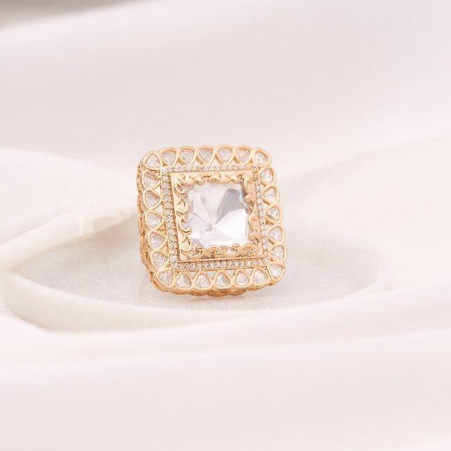 Zika Square Polki Ring : PA-80P