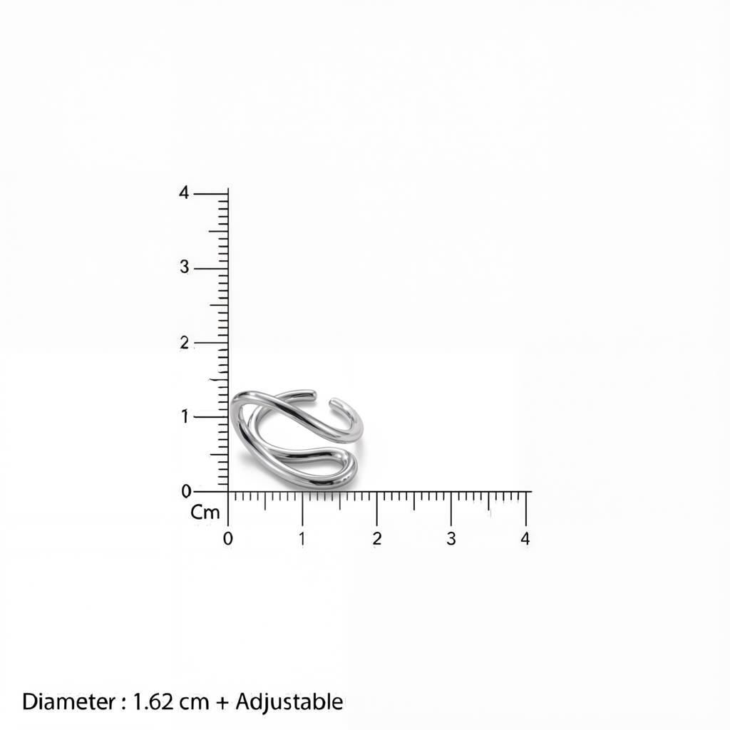 Korean The Sculptural Silver Coil Ring : YUFSRG223