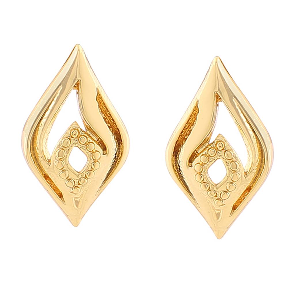Estele Gold Plated Leaf Designer Necklace With Austrian Crystals For Women (Set Of 2) : 8909NKER