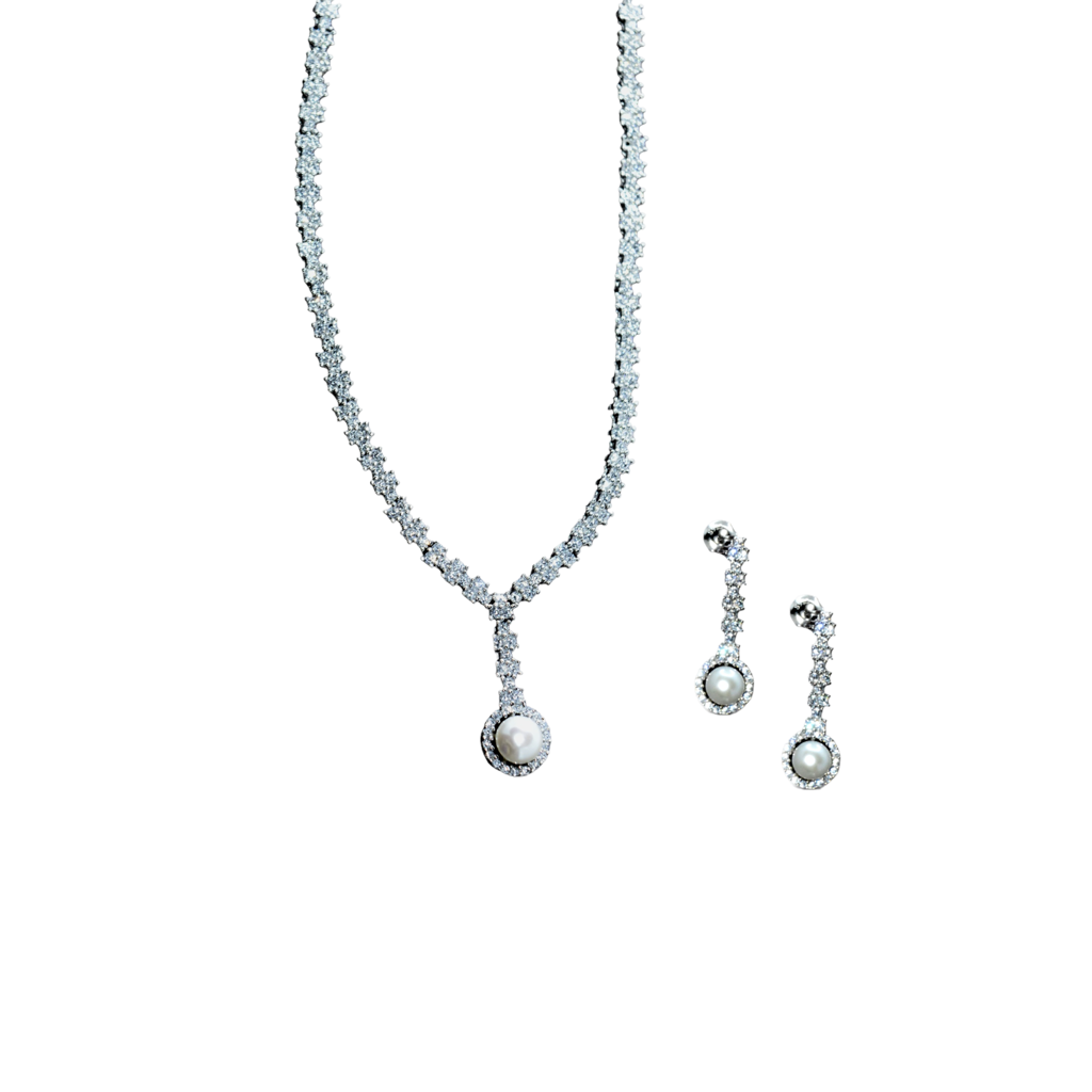 Ethereal Pearl Elegance Necklace Set : 893