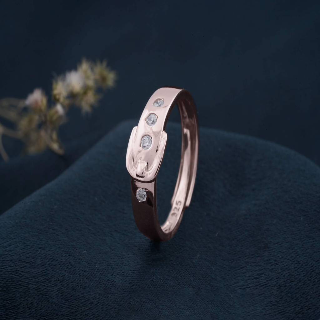 Rose Gold Belt Style Promise Ring : ZLCPLR-1015-WR