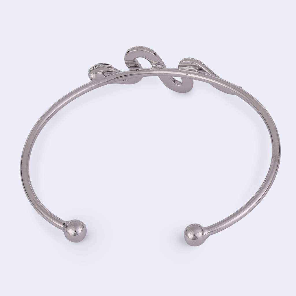 Unique Snake Design Silver Plated Adjustable Bracelet Kada For Women : 89BT31