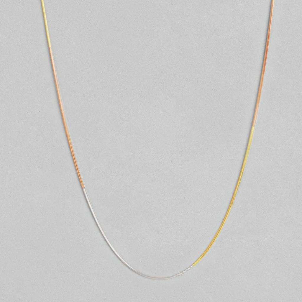 Triple Tone Serpent 925 Sterling Silver Snake Chain : CH-10008-RGRG