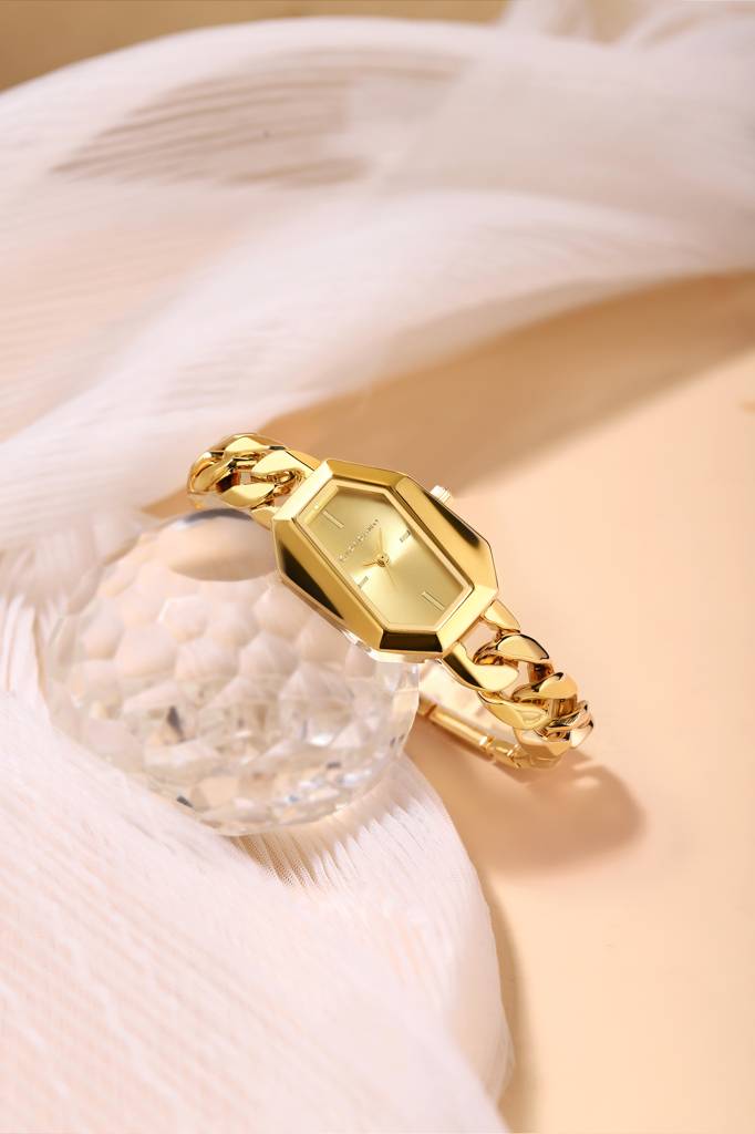 Giordano Stylish Analog Watch For Women Â Hexagon Dial, Trendy Chain Link Stainless Steel Strap, Elegant Dress : GZ-60122-33