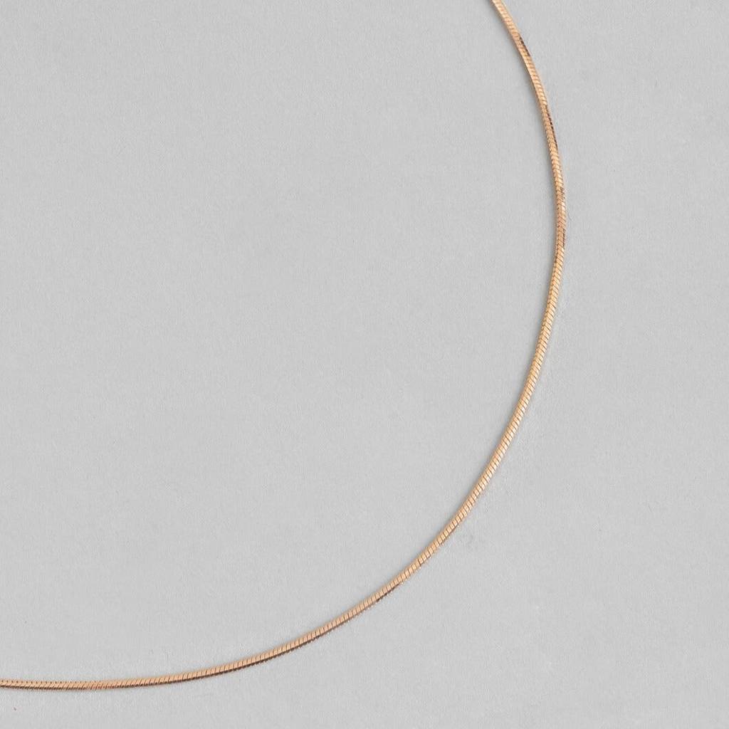Minimal Snake Chain 925 Sterling Silver Anklet In Rose Gold : ANK-60048-PAIR