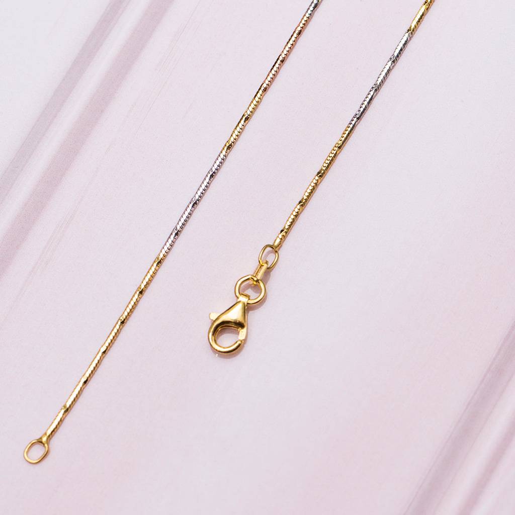 Adorable Triple Tone 925 Sterling Silver Anklet : ANK-60047-PAIR