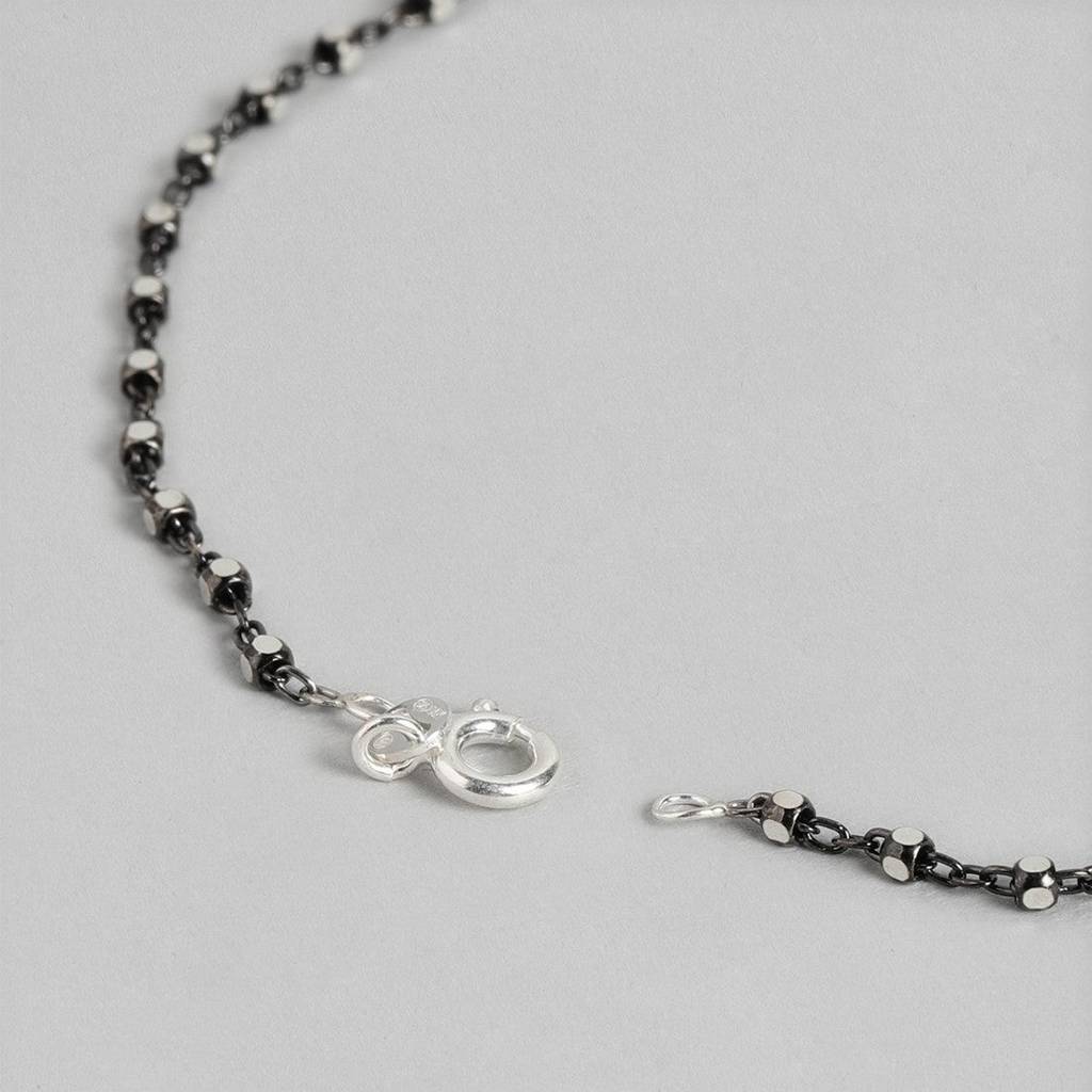 Dice-Chain-Lock 925 Sterling Silver Anklet : ANK-60073-PAIR
