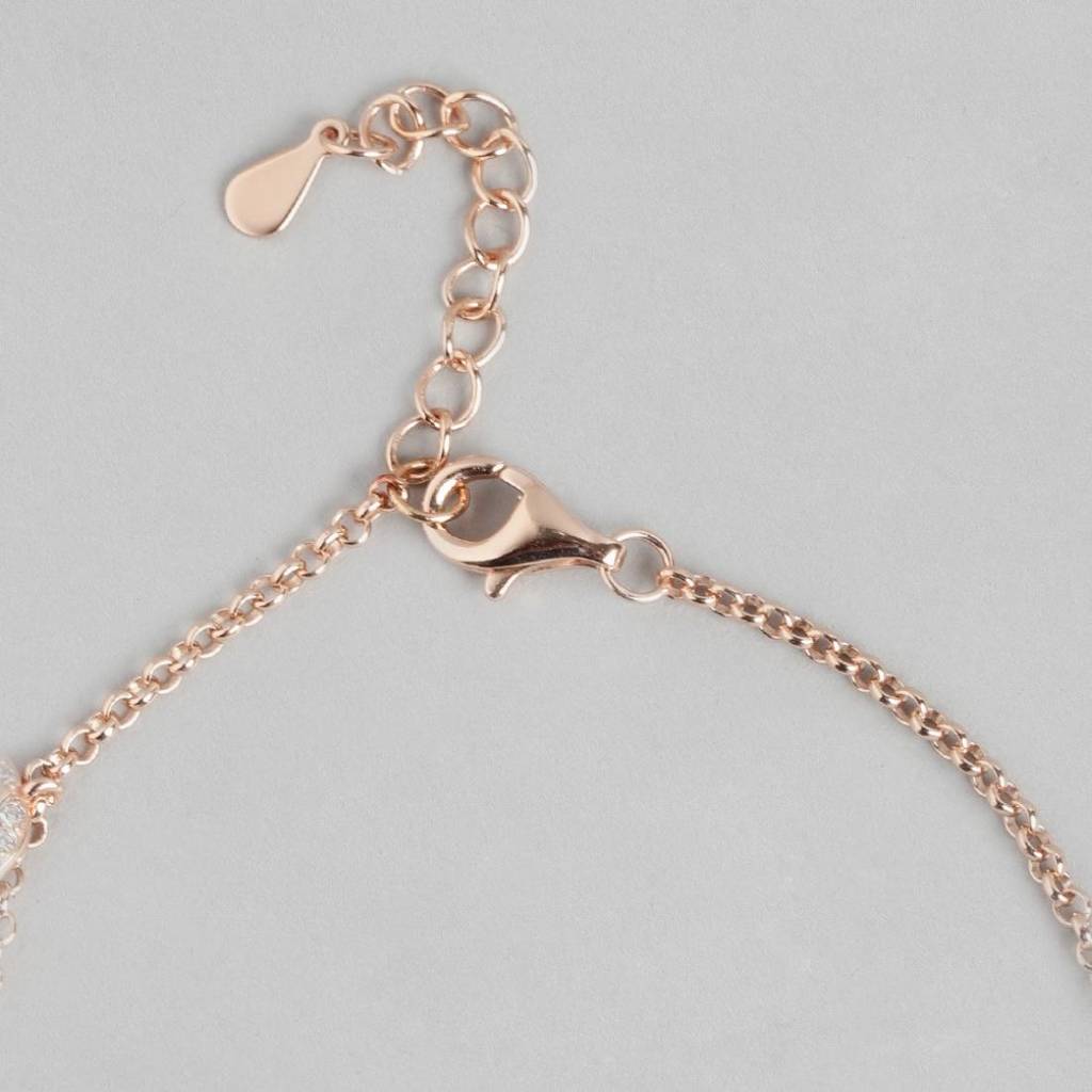 Twinkling Leaves And Cute Pearls Charm 925 Silver Bracelet : BR-80003