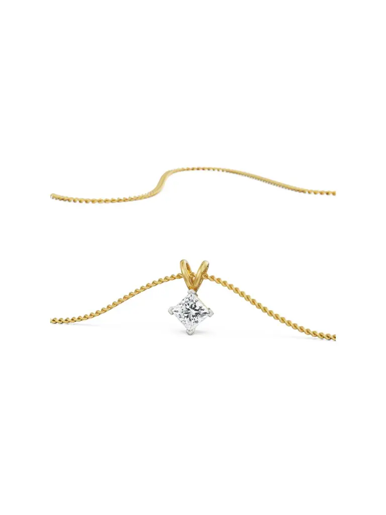 0.5 Ct Princess Lab Grown Diamond Pendant : P755