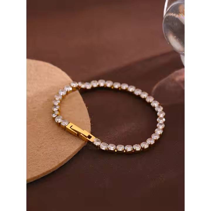 Pino Zirconia Tennis Bracelet - 18K Gold Plated : BRTTT060