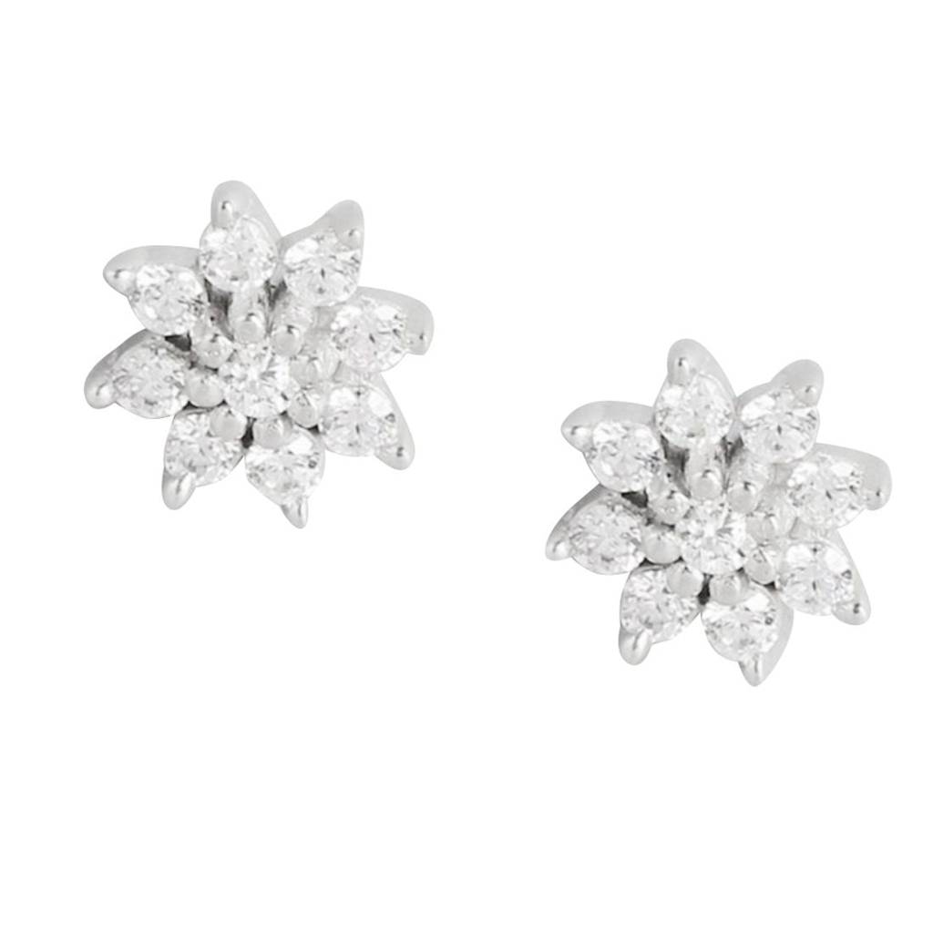 Nakshatra Floral Studs 925 Silver Earrings : EAR-20131