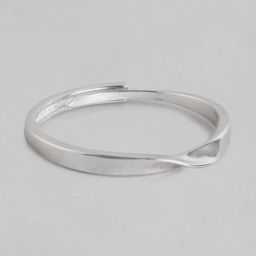 Classy Cut 925 Sterling Silver Rhodium Plated Female Ring (Adjustable) : RNG-40064