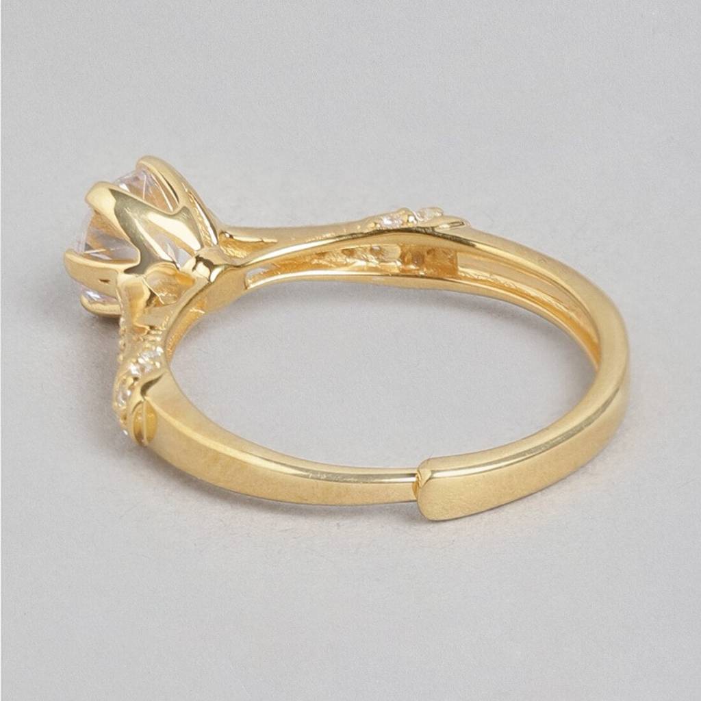 Gilded Allure Adjustable Gold Plated 925 Sterling Silver Ring (Adjustable) : RNG-40152