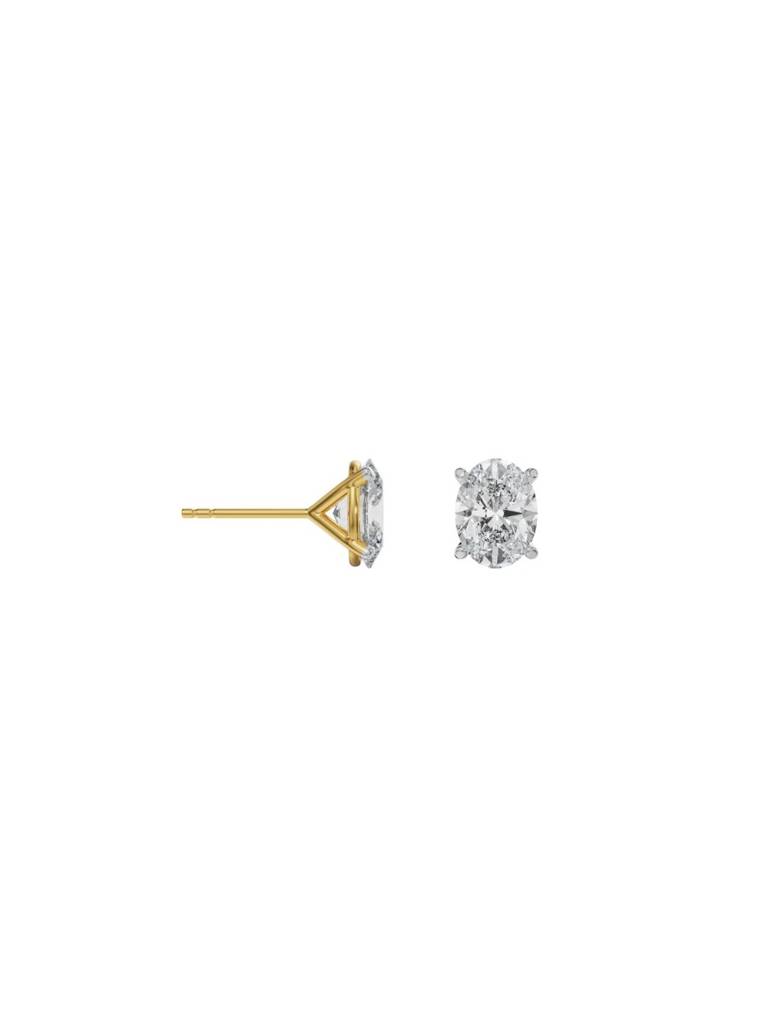 2 Ct Oval Solitaire Lab Grown Diamond Studs : E1061