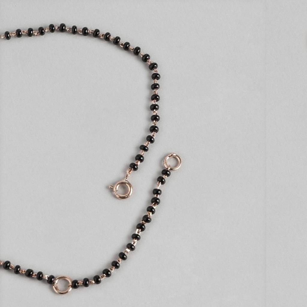 Infinity Cz Rose Gold Plated 925 Sterling Silver Mangalsutra : MGS-10015-C