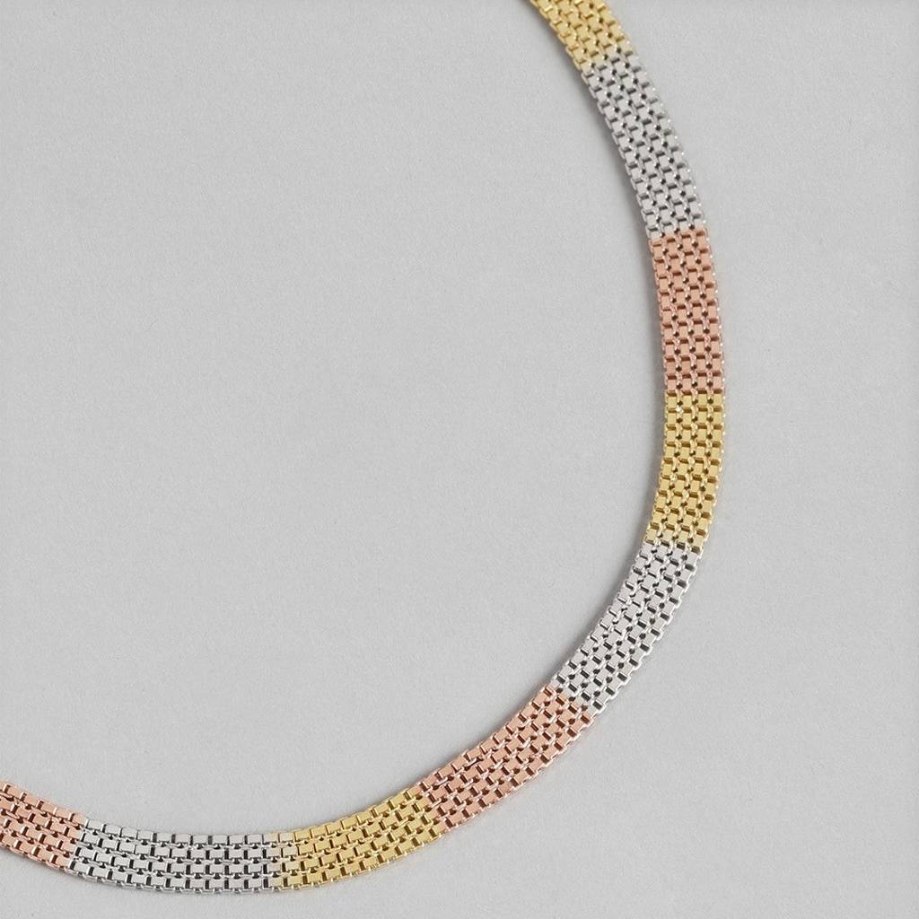 Multi Toned 925 Sterling Silver Anklet : ANK-60069-PAIR