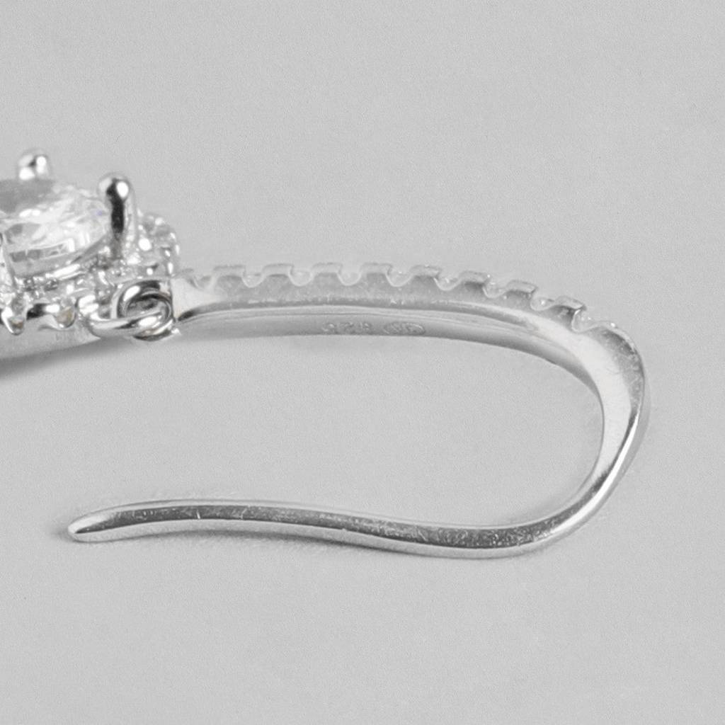 Sleek And Steller Silver Fish Hook 925 Silver Earrings : EAR-20067