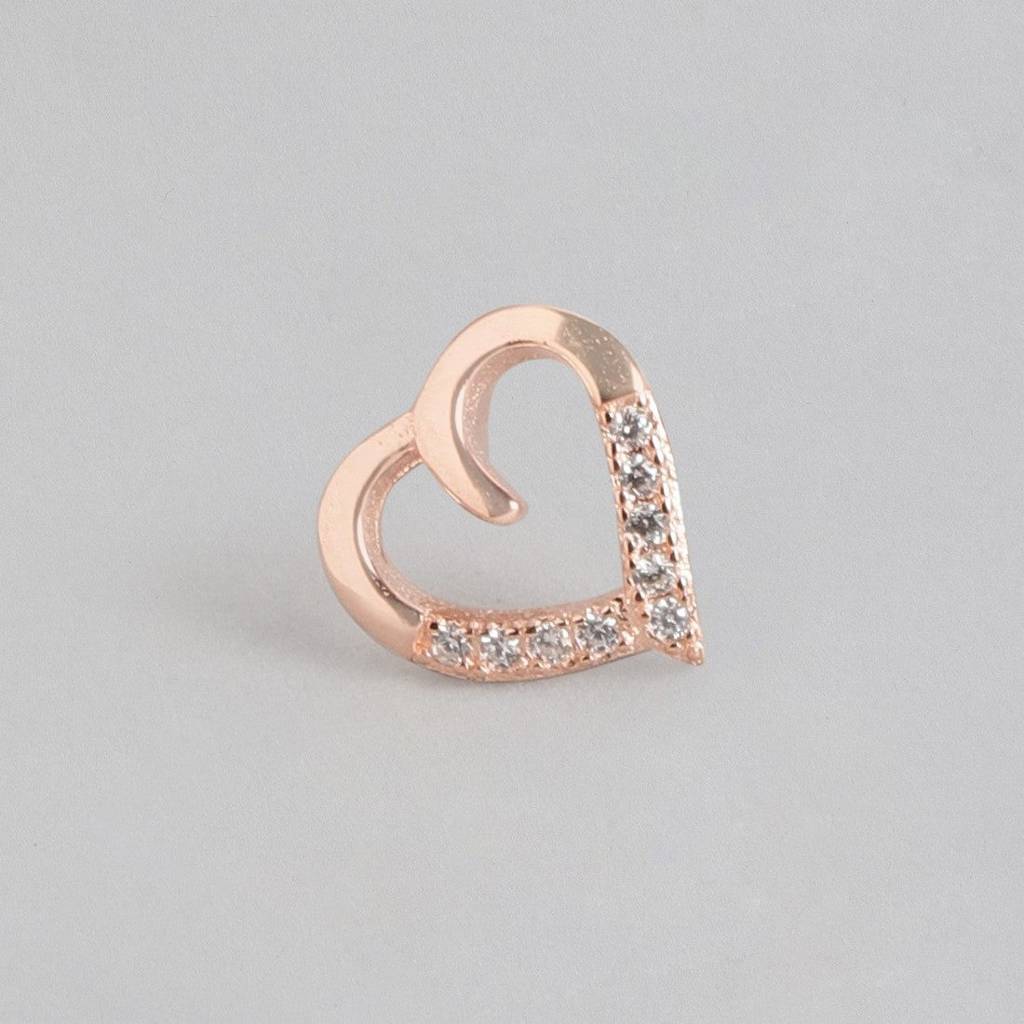 Rosy Devotion Cz Rose Gold-Plated 925 Sterling Silver Earrings : EAR-20643-RG