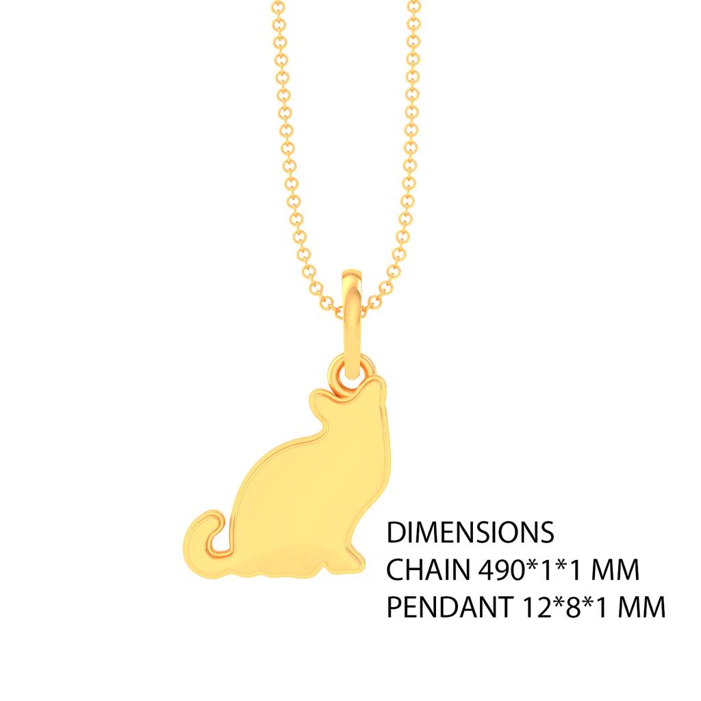 925 Pure Silver Cat Inspired Chain Pendant For Girls And Kids-Cp1065 : CP1065