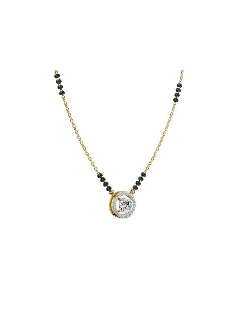 0.5 Ct Halo Diamond Mangalsutra : M15