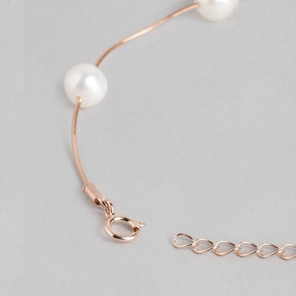 Divine Pearl Rose Gold 925 Silver Bracelet : BR-80059