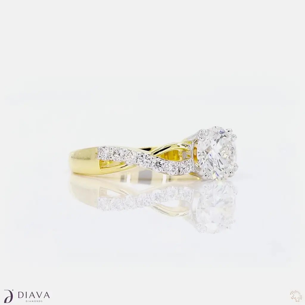 Dual Tone Round Solitaire Ring : DualToneRoundSolitaireRing