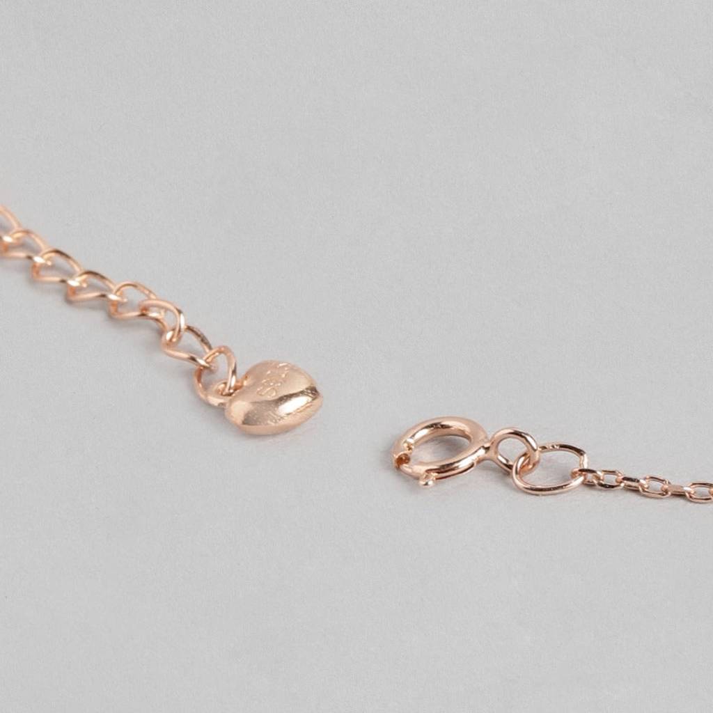 Ruby Tear Drop Rose Gold Plated 925 Sterling Silver Necklace : NL-30104