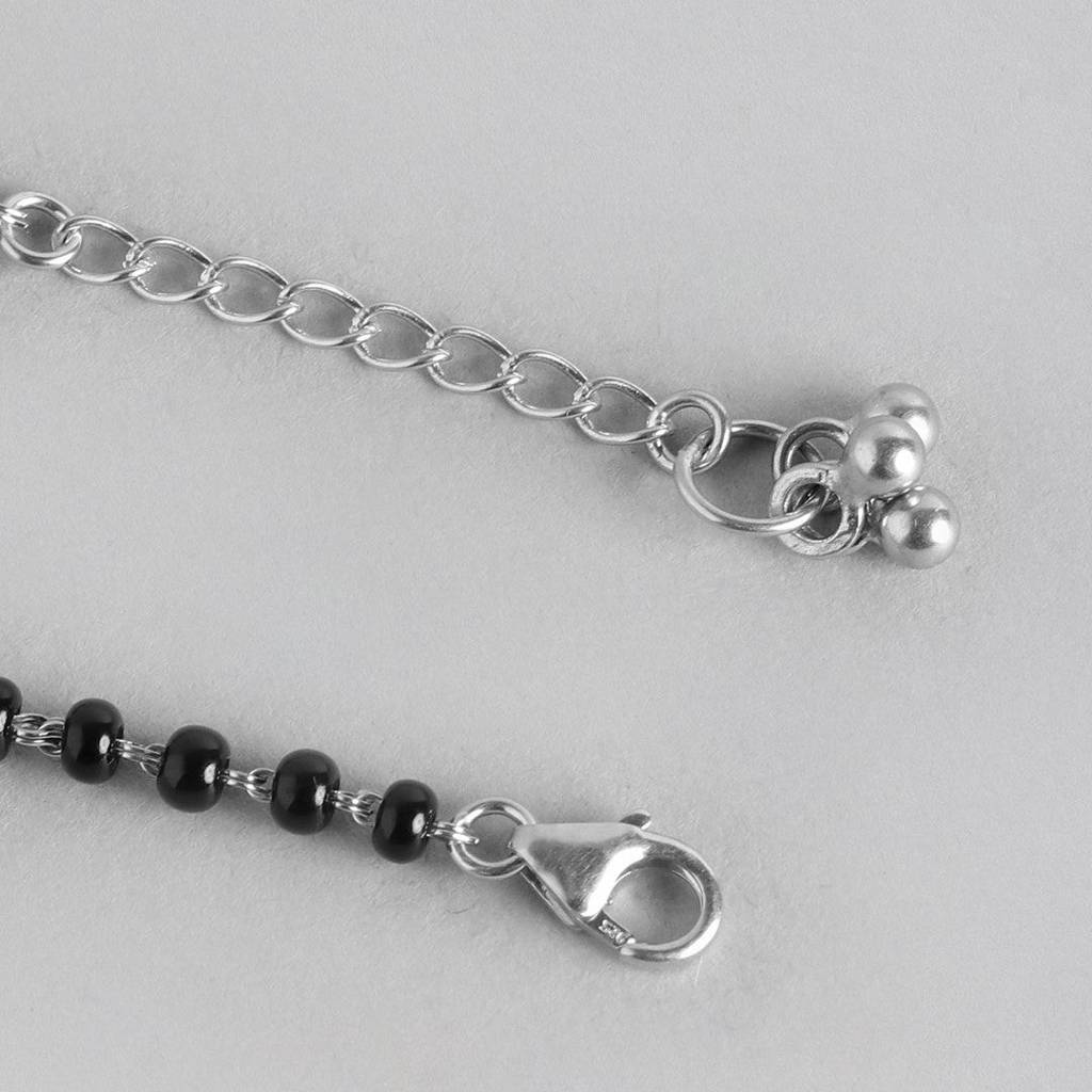 Infinity With Solitaire Drop 925 Silver Mangalsutra Bracelet : BR-80052-C