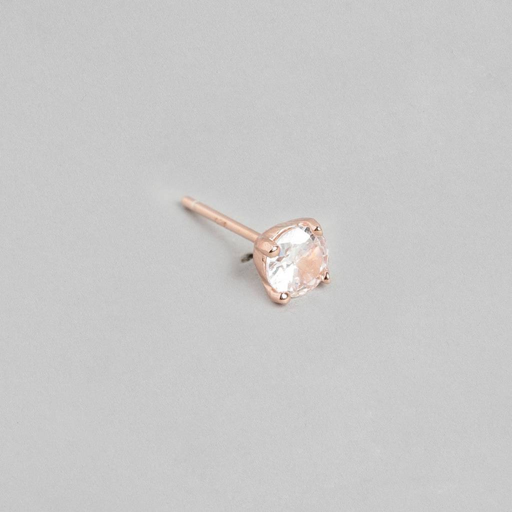 Sensational Solitaire 925 Silver Jewellery Set In Rose Gold : JS-70037-C