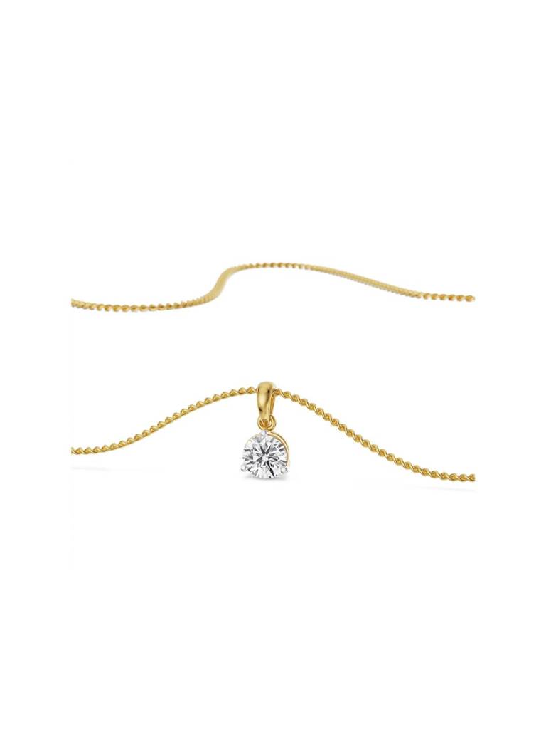 Three Prong 1.5 Ct Lab Grown Diamond Pendant : P771
