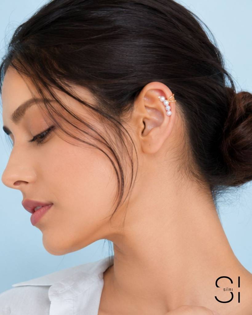 Pearl Ear Cuff For Women | Gold Plated Non-Piercing Pearl Ear Wrap Jewellery : NH43745365