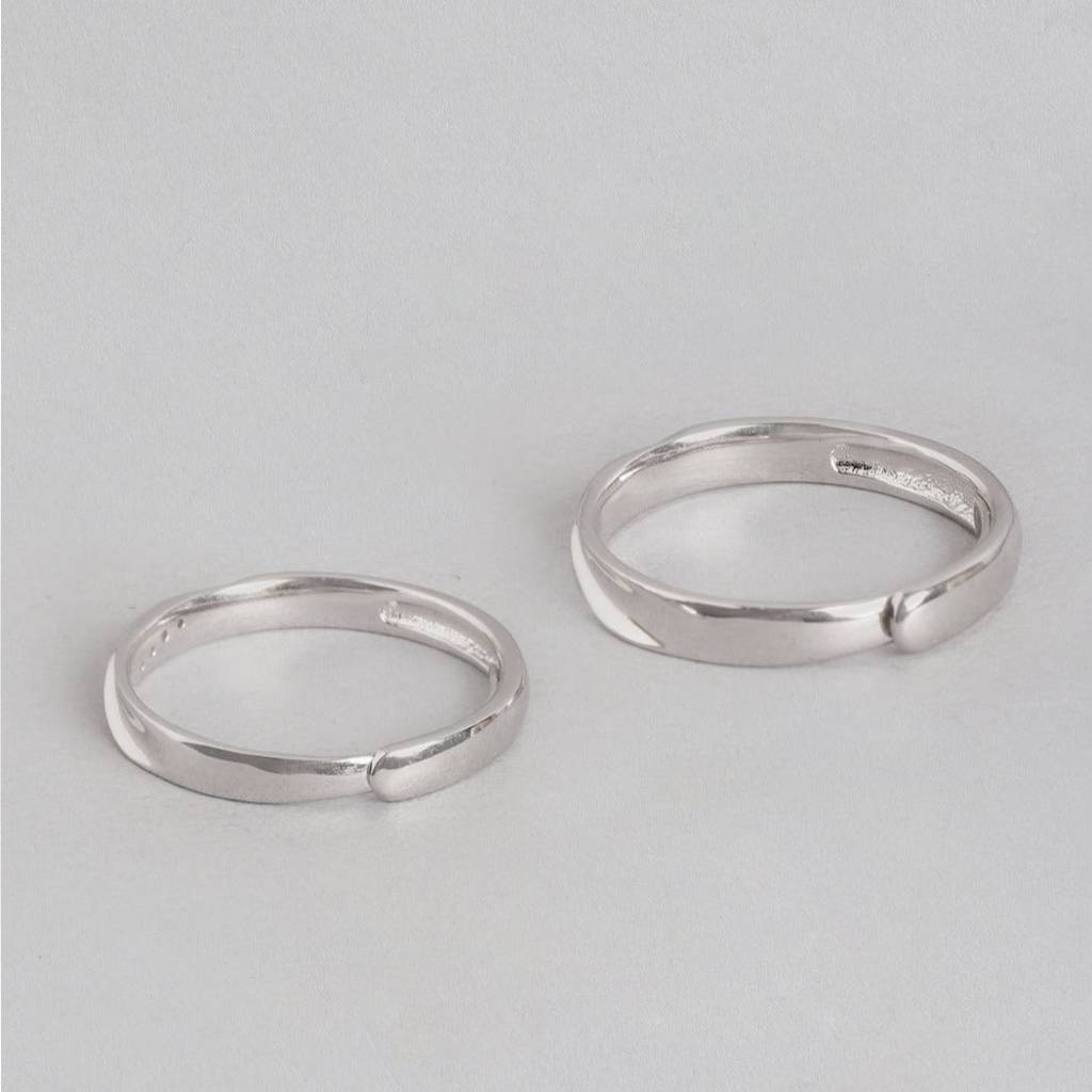 You & Me 925 Sterling Silver Couple Ring (Adjustable) : RNG-40014-CMB