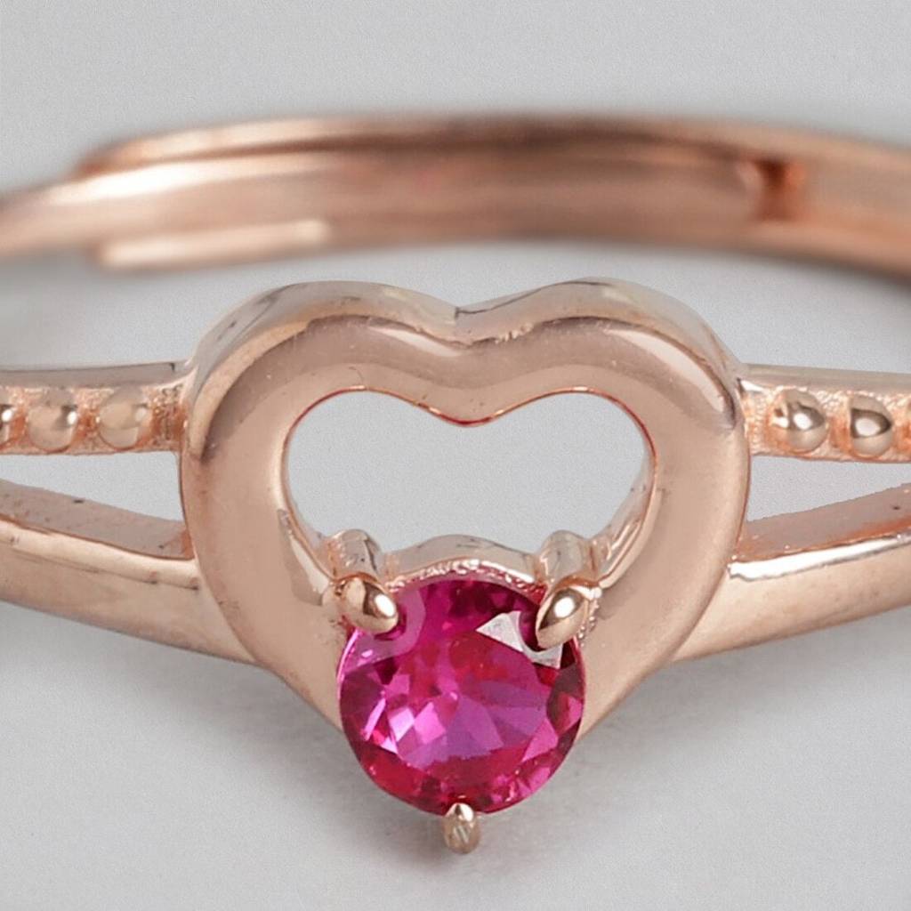 Romantic Love Rose Gold Plated 925 Sterling Silver Ring (Adjustable) : RNG-40153