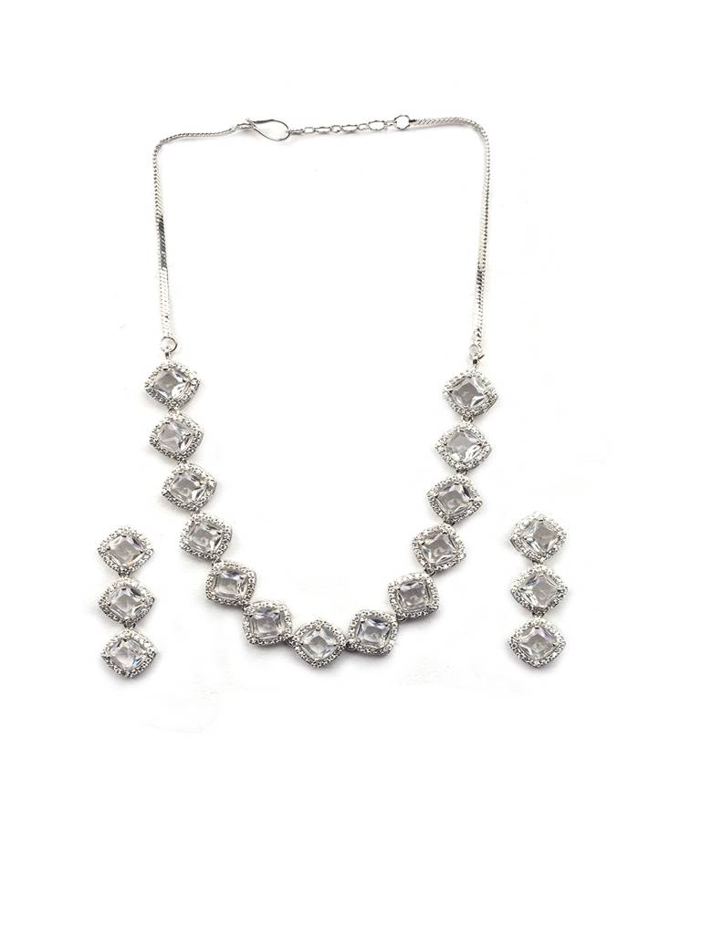 Â Eternal Sparkle:  Ad Sleek Necklace Set : AD132WHITE