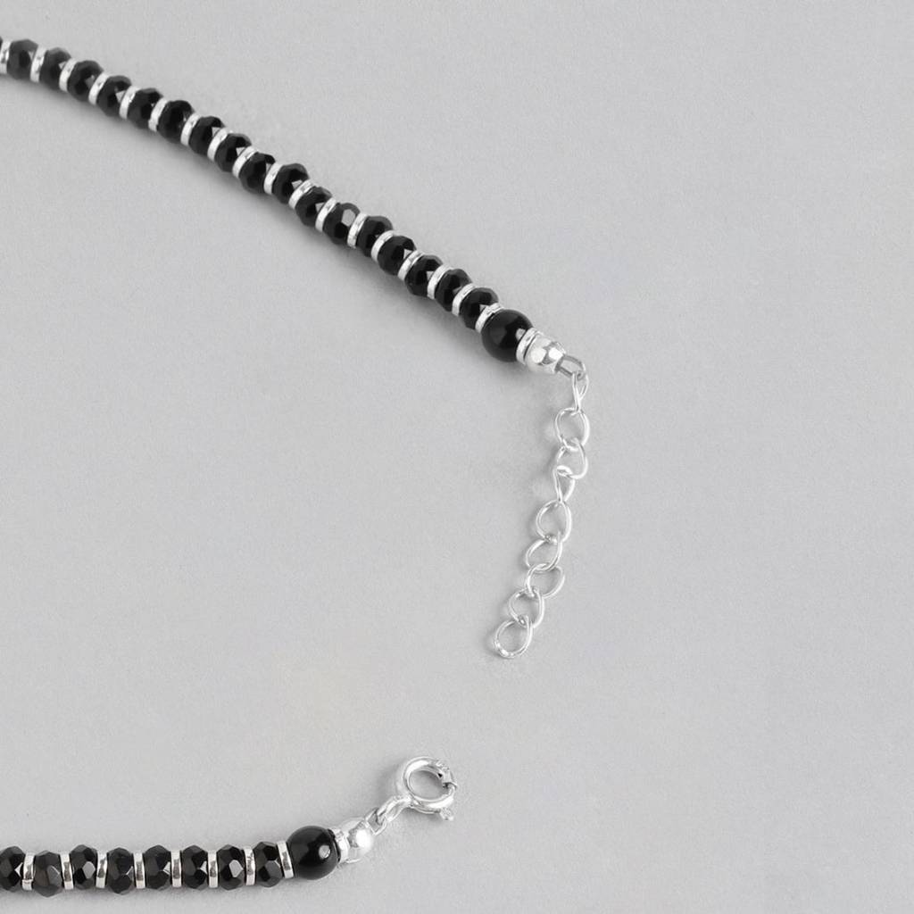 Evil Eye Beads 925 Sterling Silver Anklets : ANK-60011-PAIR