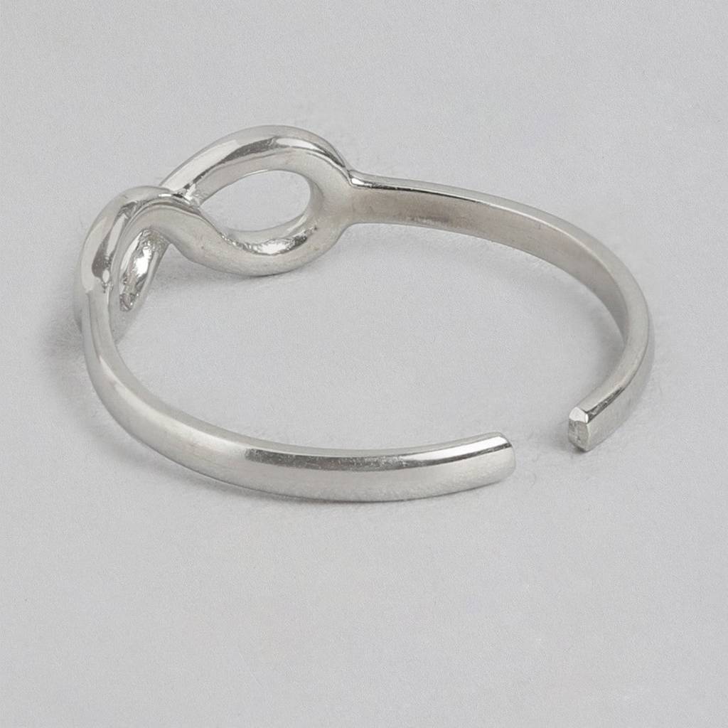 Infinity Rhodium Plated 925 Sterling Silver Ring (Adjustable) : RNG-40135