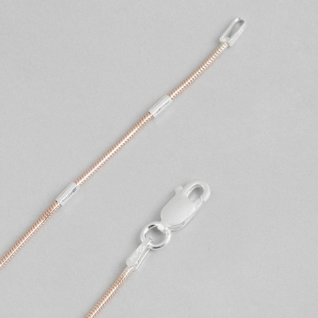 Sensational 925 Silver Snake Anklet In Rose Gold : ANK-60052-PAIR