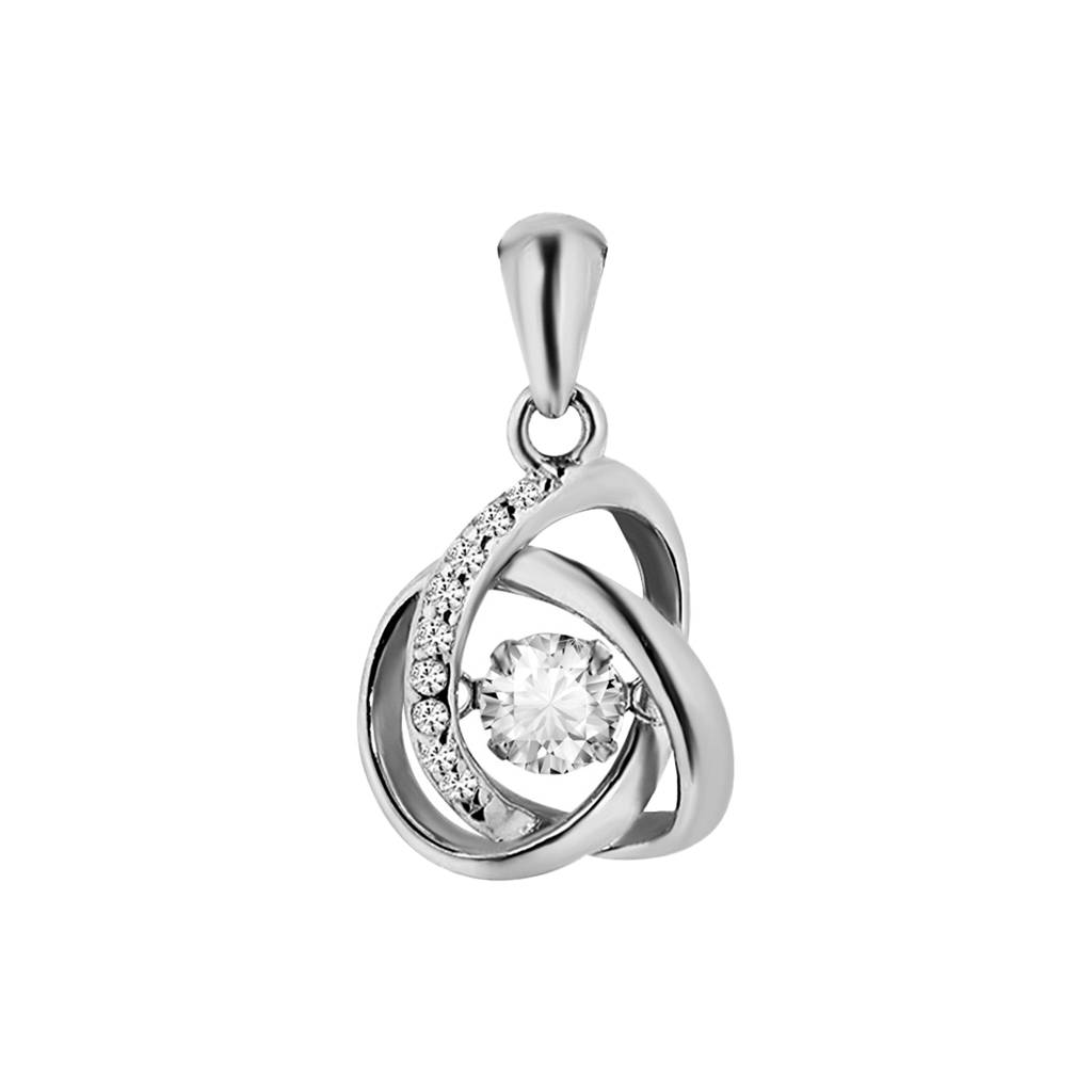 Zavya Love And Bloom X Radiant Reflections 925 Silver Rhodium Plated Pendant With Chain : PEN-30009-C-R-FLoral